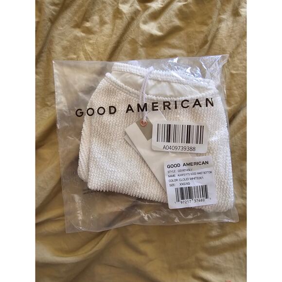 NWT Good American ALWAYS FITS GOOD WAIST BIKINI BOTTOM CLOUD WHITE  size-XXS/XS - Picture 4 of 5
